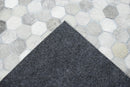 Modern Style Handmade Genuine Leather Silver Area Rug