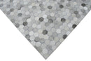 Modern Style Handmade Genuine Leather Silver Area Rug