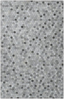 Modern Style Handmade Genuine Leather Silver Area Rug