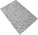 Modern Style Handmade Genuine Leather Silver Area Rug