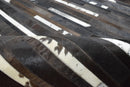 Modern Stripes Pattern Handwoven Brown And Black Leather Area Rug