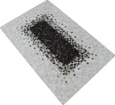 Brown and Ivory Modern Style Hand Made Leather Rug