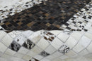 Brown and Ivory Modern Style Hand Made Leather Rug