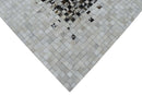 Brown and Ivory Modern Style Hand Made Leather Rug