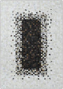 Brown and Ivory Modern Style Hand Made Leather Rug