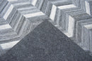 5x8 Handmade Gray and Ivory Chevron Viscose Area Rug | LR9