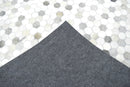 Silver And Ivory Handmade Genuine Leather Area Rug