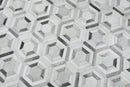 Genuine Leather Area Rug Ivory and Silver Modern Handcrafted