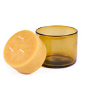 Pure Beeswax Candle in Blown Glass by Bluecorn Candles