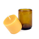Pure Beeswax Candle in Blown Glass by Bluecorn Candles