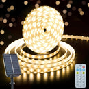 New Upgraded Solar Strip Lights 200 LED 16ft 19 Modes Solar Powered & USB Rechargeable String Lights Outdoor Waterproof with Remote Timer Dimmable for Pool Yard Party Wedding Christmas