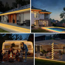 New Upgraded Solar Strip Lights 200 LED 16ft 19 Modes Solar Powered & USB Rechargeable String Lights Outdoor Waterproof with Remote Timer Dimmable for Pool Yard Party Wedding Christmas