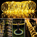 New Upgraded Solar Strip Lights 200 LED 16ft 19 Modes Solar Powered & USB Rechargeable String Lights Outdoor Waterproof with Remote Timer Dimmable for Pool Yard Party Wedding Christmas