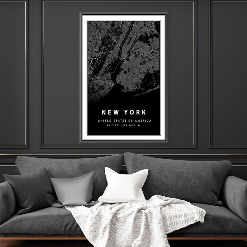 New York Black Canvas