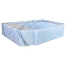 Handcrafted White Turkish Marble Wall Mount Bathroom Sink 18x28 Polished
