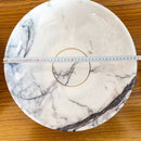 Handcrafted White Marble Vessel Bathroom Sink Polished Above Counter