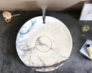 Handcrafted White Marble Vessel Bathroom Sink Polished Above Counter