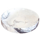 Handcrafted White Marble Vessel Bathroom Sink Polished Above Counter