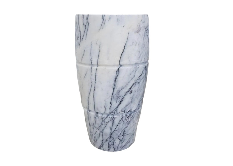 New York Marble Pedestal Stand-Alone Sink Curved (D)22" (H)34"