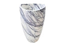 Curved Marble Pedestal Bathroom Sink With Sculptural Design 22X34
