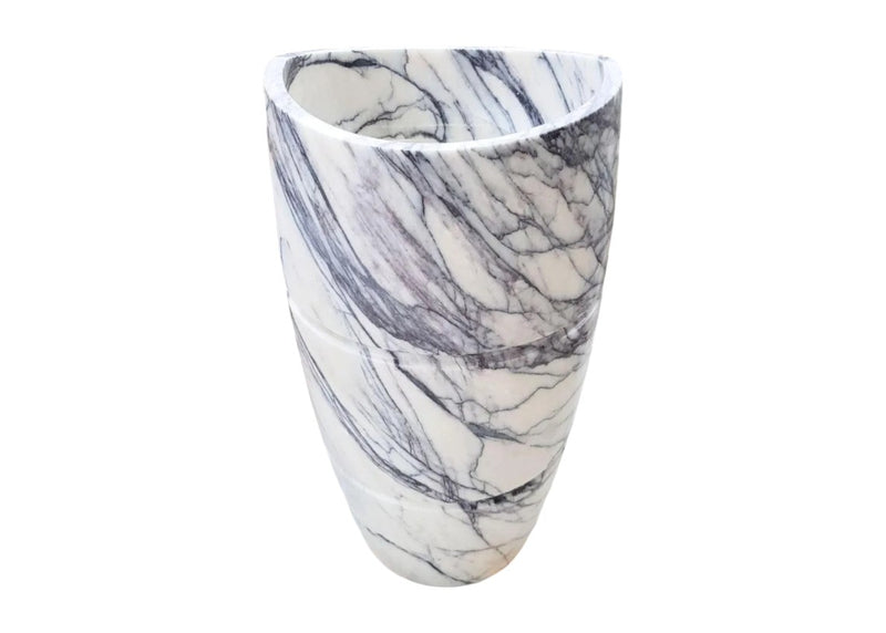 New York Marble Pedestal Stand-Alone Sink Curved (D)22" (H)34"