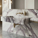 White Marble Fluted Wall Mount Bathroom Sink 12X20
