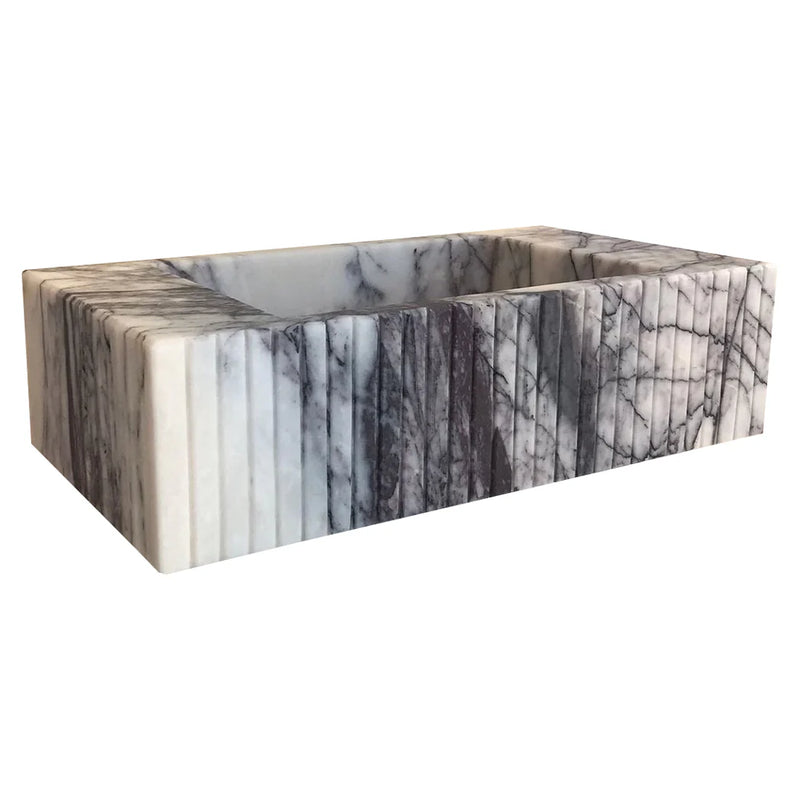 New York Marble Wall-mount Bathroom Sink Fluted Front (W)12" (W)20" (H)5"