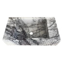 White Marble Fluted Wall Mount Bathroom Sink 12X20