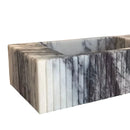 White Marble Fluted Wall Mount Bathroom Sink 12X20
