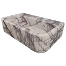 Wall Mount Marble Bathroom Sink With Ribbed Design White Gray 24 Inch Rectangle