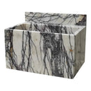 White Turkish Marble Wall Mount Bathroom Sink With Backsplash