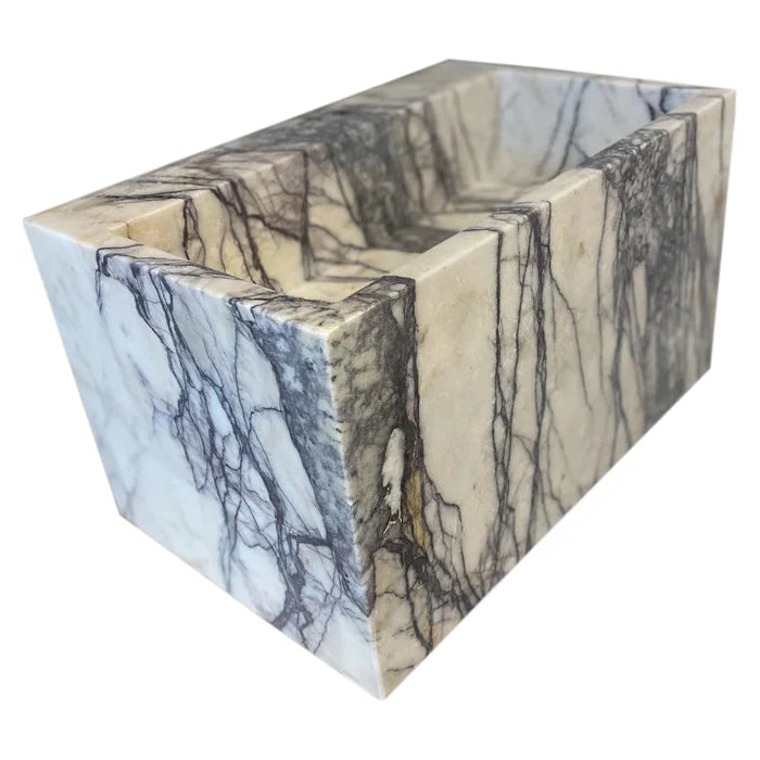 New York Marble Wall-Mount Bathroom Sink with Backsplash (W)16" (L)24" (H)12"