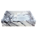 White Marble Wall Mount Bathroom Sink 16x24 Polished Rectangular Hand Carved