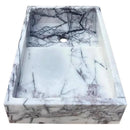 White Marble Wall Mount Bathroom Sink 16x24 Polished Rectangular Hand Carved