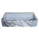 Premium White Fluted Marble Wall Mount Bathroom Sink 28 Inch Long