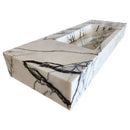 Handcrafted Wall Mount Natural Marble Bathroom Sink Polished