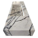 Handcrafted Wall Mount Natural Marble Bathroom Sink Polished