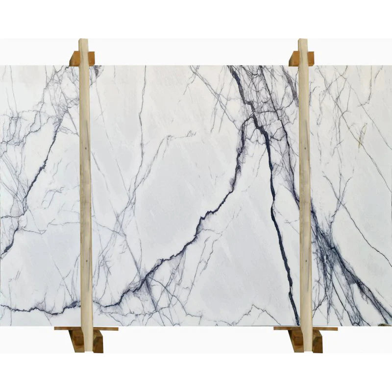 New York White Bookmatching Polished Marble Slab