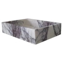 White Turkish Marble Rectangular Wall Mount Bathroom Sink Polished