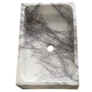 White Turkish Marble Rectangular Wall Mount Bathroom Sink Polished