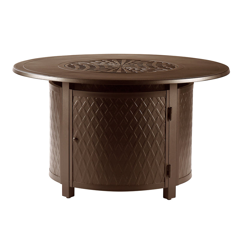 Aluminum 44-in Round Propane Fire Table with Beads, Covers and Lid
