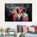 Colorful Highland Cow Wall Art
