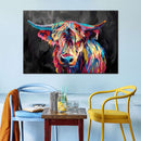 Colorful Highland Cow Wall Art