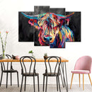 Colorful Highland Cow Wall Art