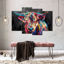 Colorful Highland Cow Wall Art