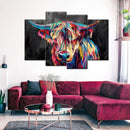 Colorful Highland Cow Wall Art