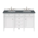 James Martin Brittany 60" Double Bathroom Vanity, Bright White