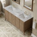 James Martin Kinnsden 72" Double Bathroom Vanity, Weathered Oak