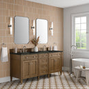 James Martin Brittany 72" Double Bathroom Vanity, Saddle Brown
