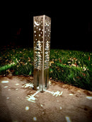 4-Sided Night Sky Pine Tree Solar Luminary Tube Light - Steel